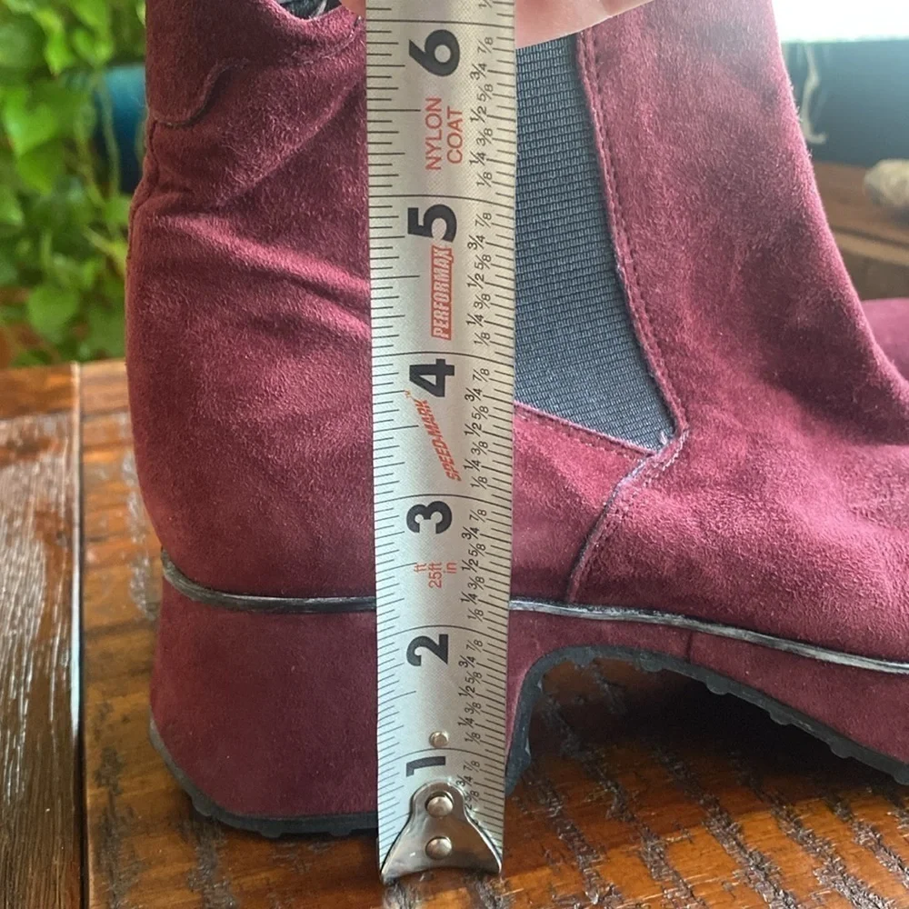 Stephane Kelian Paris burgundy wine suede booties - Picture 9 of 16